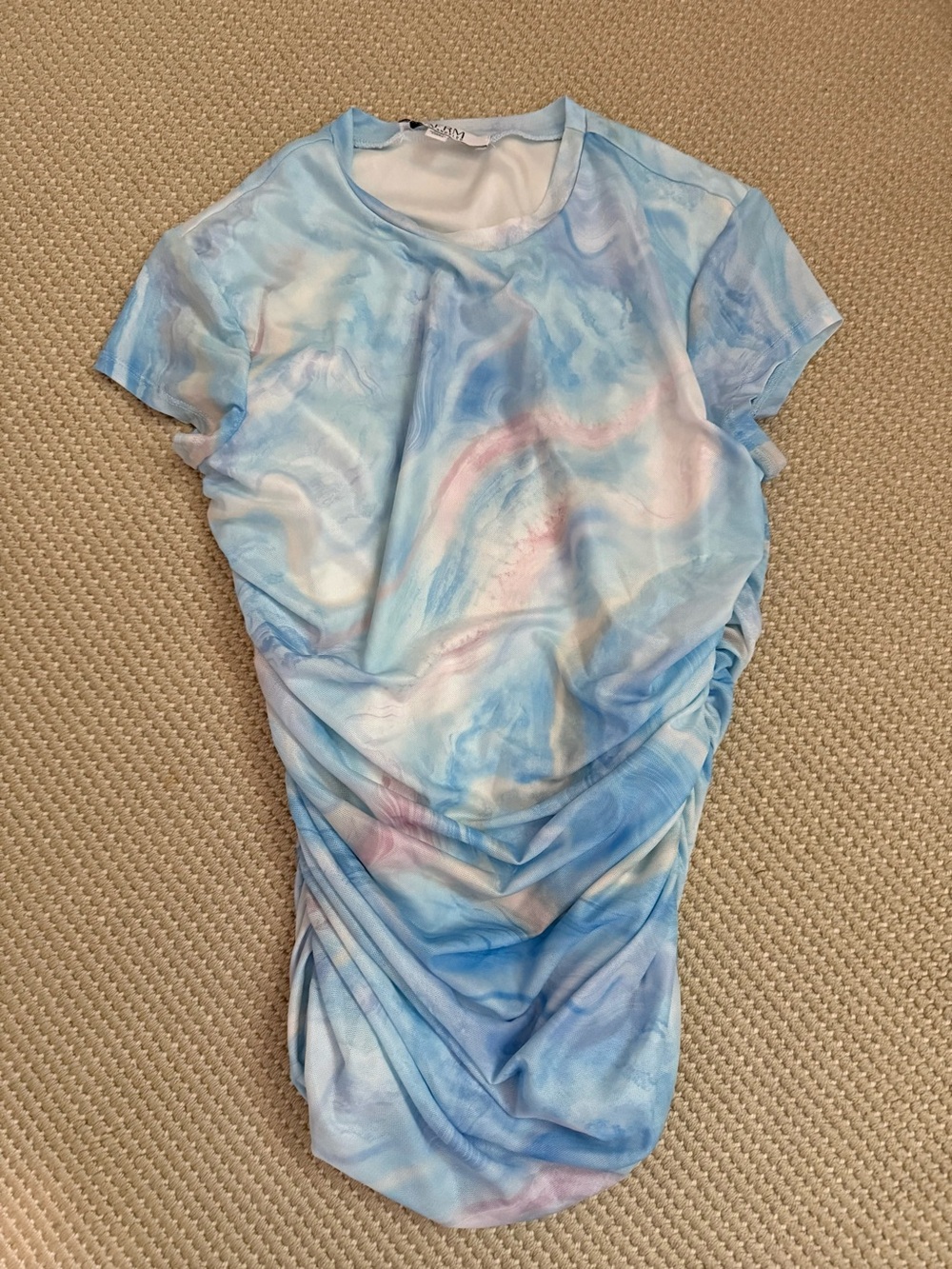 AFRM Tie-Dye Blue & White Top